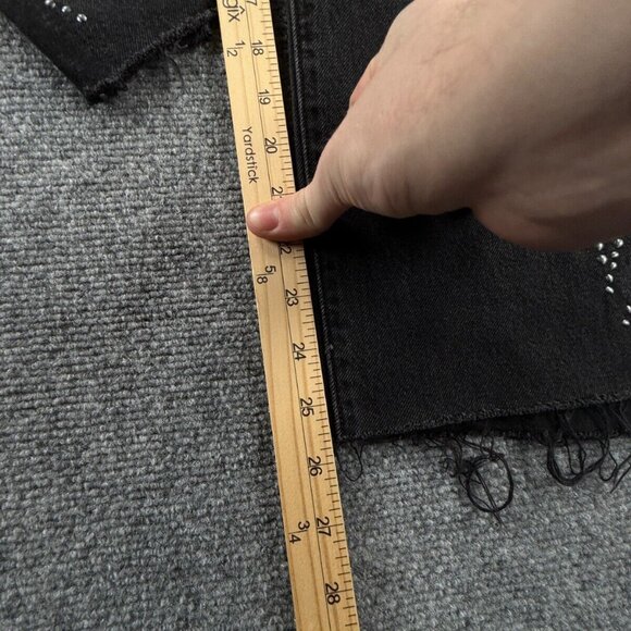 Levis Premium 501 Jeans Black Embellished Studded Denim Charcoal Wash 32x26 - Picture 7 of 16